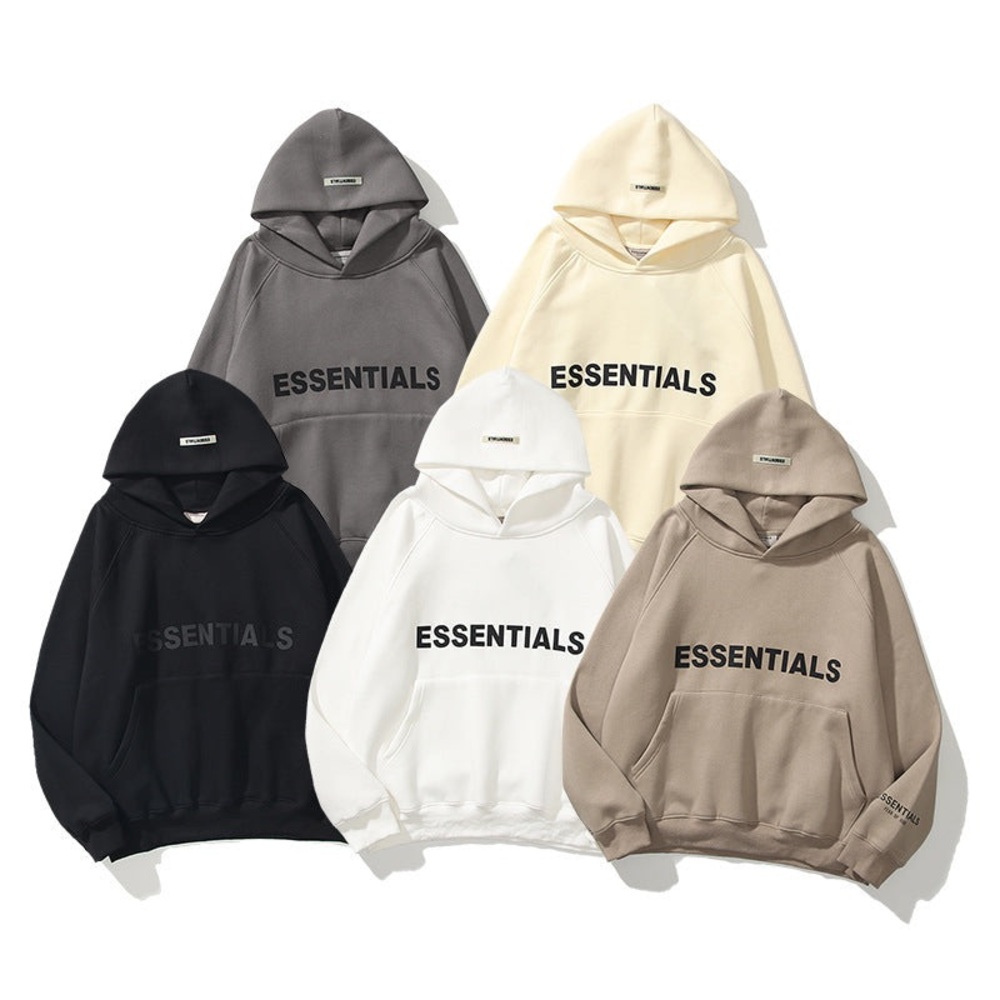 Essentials Men's Hoodie Collection - Black, Gray, White, Cream, Tan